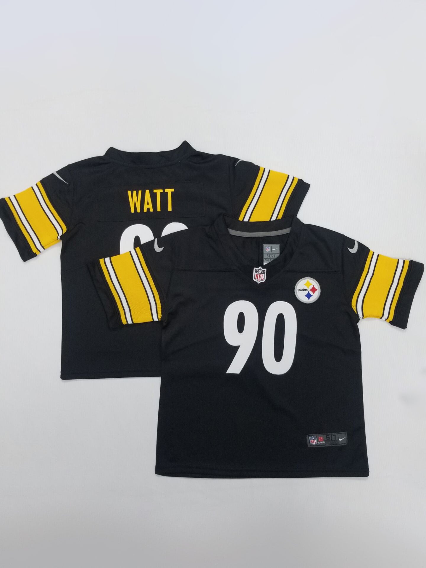 Kids Pittsburgh Steelers #90 T. J. Watt Stitched Jersey