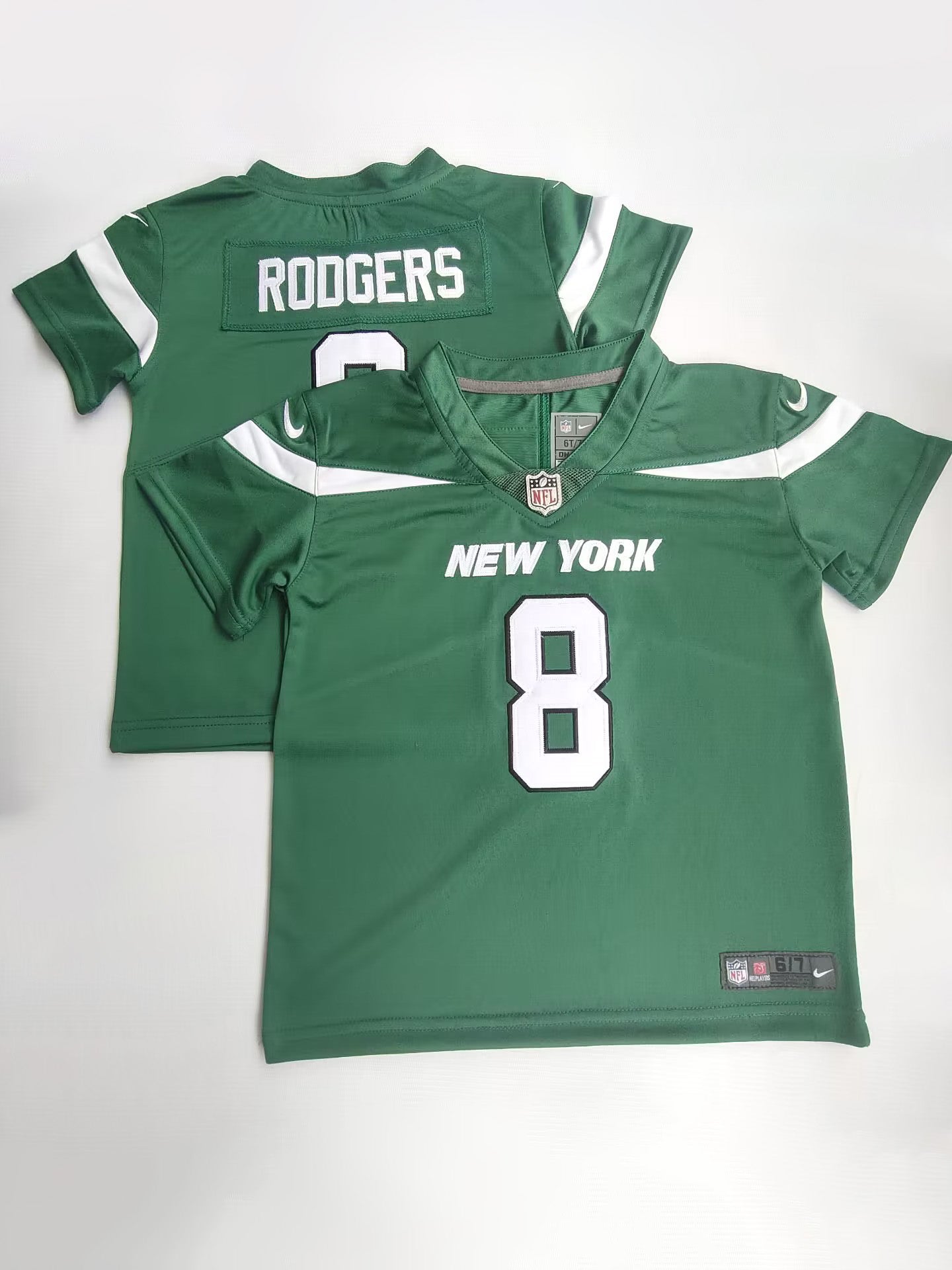 Kids New York Jets #8 Aaron Rodgers Stitched Football Jerse