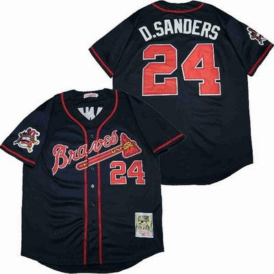 Deion Sanders #24 Atlanta Braves Throwback Jersey