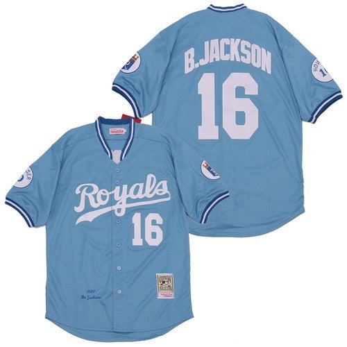 Kansas City Royals #16 Bo Jackson Throwback Jersey with Stitched Detailing