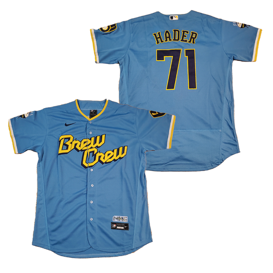 Men’s Milwaukee Brewers #71 Josh Hader FlexBase Jersey