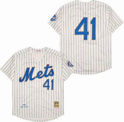 Men’s New York Mets #41 Tom Seaver Stitched Throwback Jersey