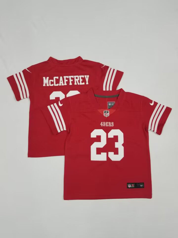 Kids San Francisco 49ers #23 Christian McCaffrey Stitched Jersey