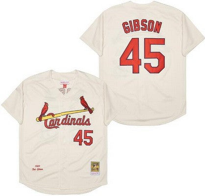 St. Louis Cardinals #45 Bob Gibson Stitched Throwback Jersey for Men