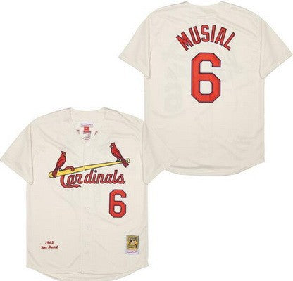 Men’s St. Louis Cardinals #6 Stan Musial Throwback Jersey