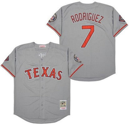 Men's Texas Rangers #7 Ivan Rodriguez Throwback Jersey